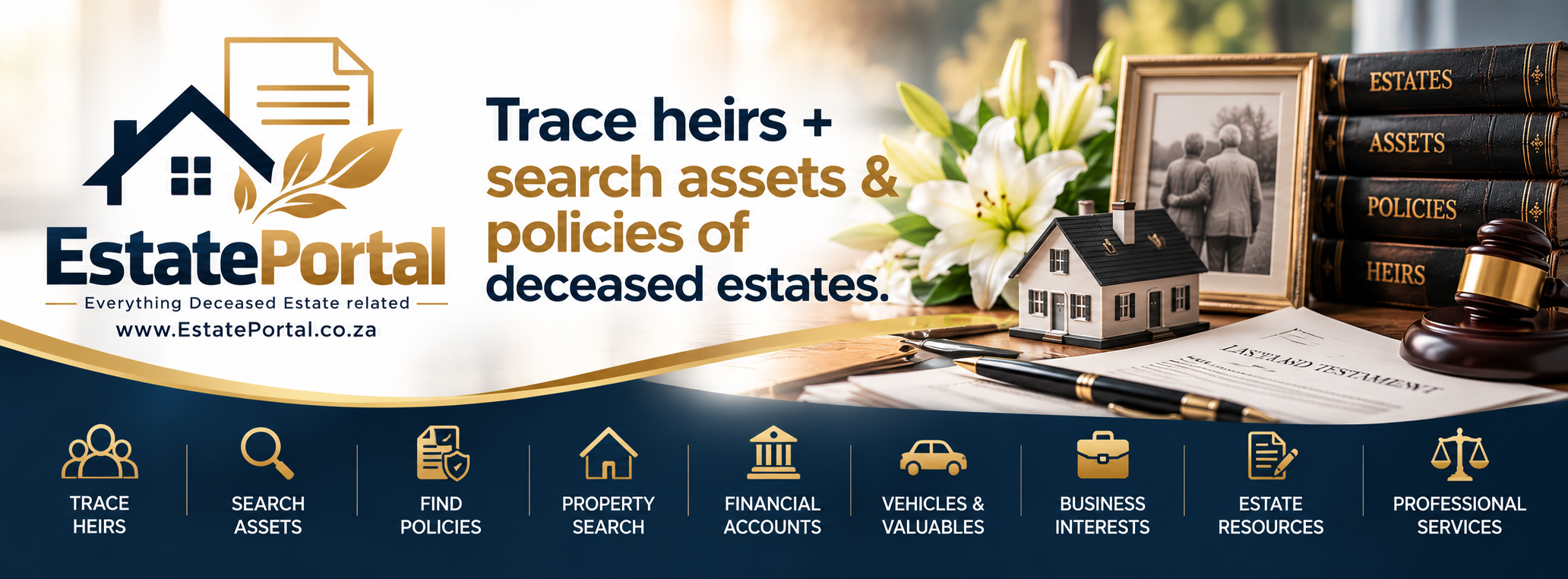 EstatePortal - Trace heirs, search assets & policies of deceased estates